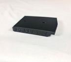 Zijaanzicht van de zwarte 3D-geprinte kunststof wandhouder voor Bosch PBA gereedschap